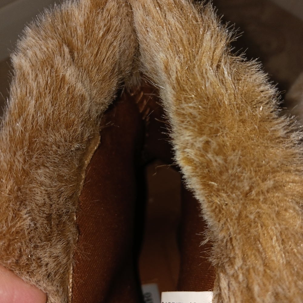 Zigisoho Fur Booties With Wedge Heels Size 10 - image 5